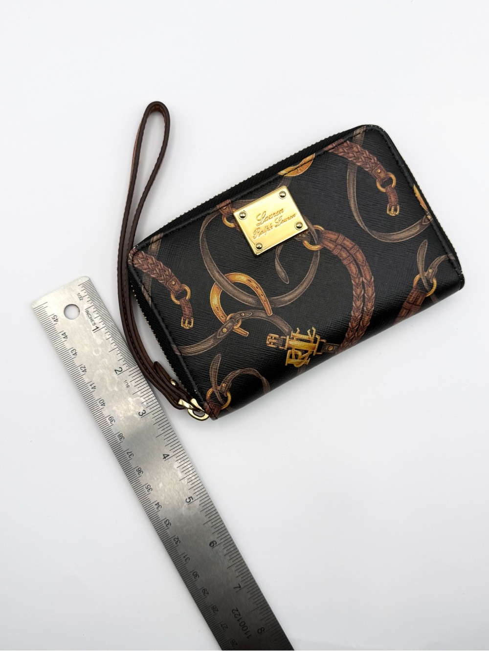 ⚜️LAUREN RALPH LAUREN⚜️ Black Signature Equestrian Print Wristlet Wallet - Picture 15 of 15